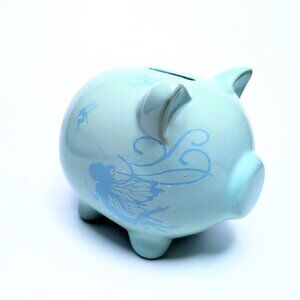 Green / Blue Fairy Piggy Bank - Rare find!